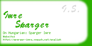 imre sparger business card